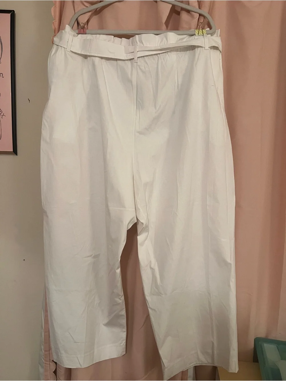 NWT J. Crew High-Rise White Paperbag Tie-Waist Pants